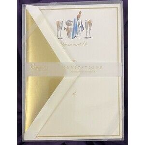 Invitations & Envelopes 2) boxes of 8 Champagne Design Party Invites